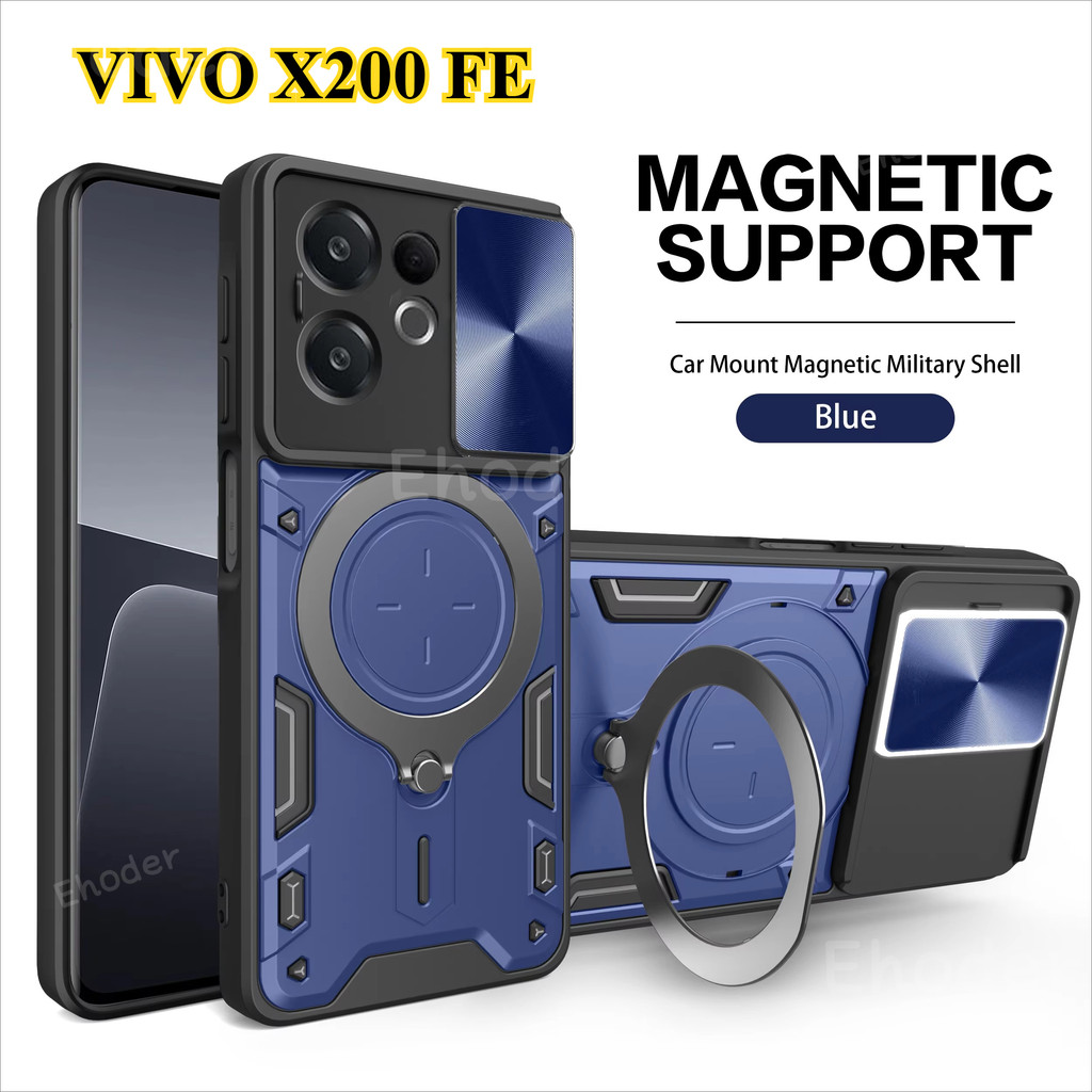 กันกระแทกผู้ถือแม่เหล็กสําหรับVIVO X200 FE 4G 5G 2025 ฝาครอบโทรศัพท์สําหรับVIVOX200FE X200FEขาตั้งกรณี