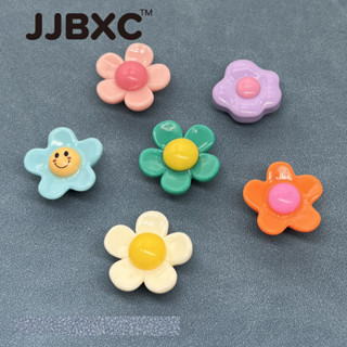 JJBXC ตัวติดรองเท้า charm หัวเข็มขัดประดับดอกไม้ 3 มิติ สีเข…