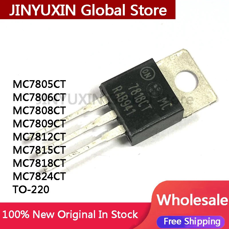 1-5 ชิ้น MC7805CT MC7806CT MC7808CT MC7809CT MC7812CT MC7815CT MC7818CT MC7824CT TO-220 สามขั้วแรงดั