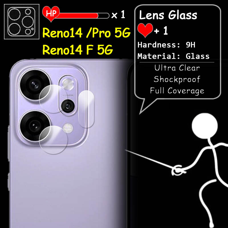 สําหรับ OPPO Reno14 Reno 14 F Pro 5G Ultra Clear Slim เลนส์กล้องด้านหลังคลุมทั้งหมด 9H กระจกนิรภัย Guard Protector ฟิล์มกันกระแทก