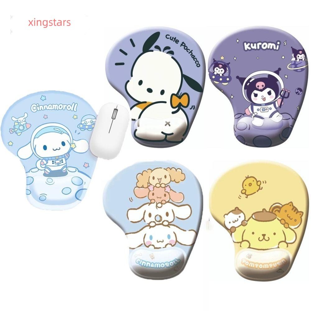 XINGSTARS แผ่นรองเมาส์รองรับมือ, Kuromi Ergonomic Wrist Rest แผ่นรองเมาส์,คุณภาพสูงลื่นสบาย Crayon Xiao Xin อุปกรณ์สํานักงาน Universal