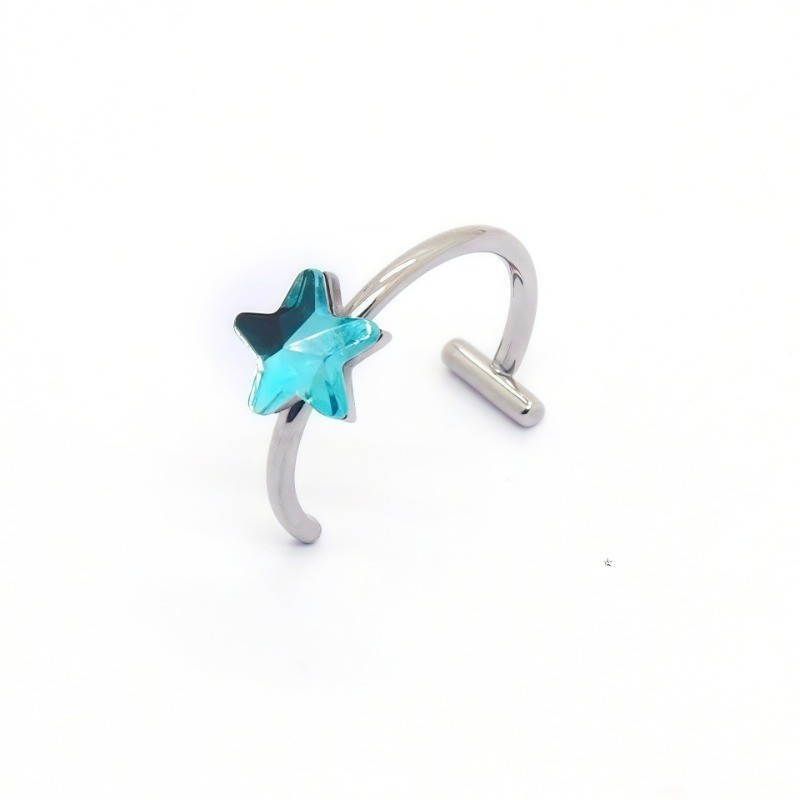 1ชิ้นสแตนเลสไม่เจาะลิปแหวนคลิปที่เรียบง่ายประกายดาวจมูกแหวนเครื่องประดับอุปกรณ์เสริม - รูปที่ 6