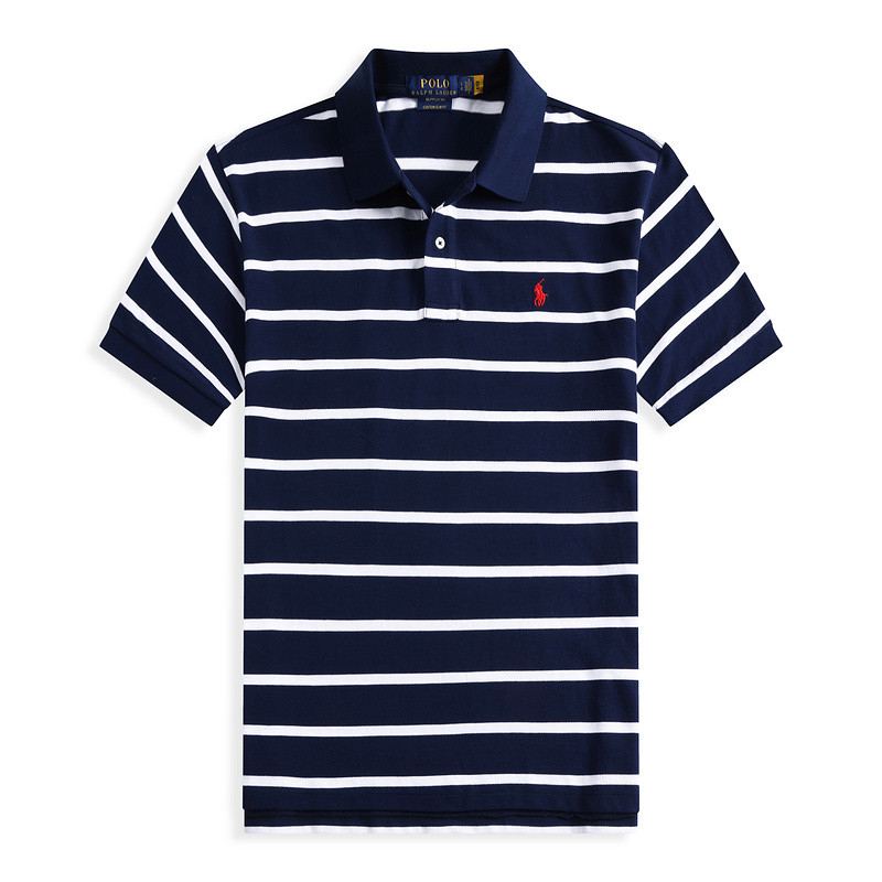 เสื้อโปโลผู้ชาย Ralph Lauren ผ้าฝ้ายสำหรับงานธุรกิจ แบบแขนสั้น
