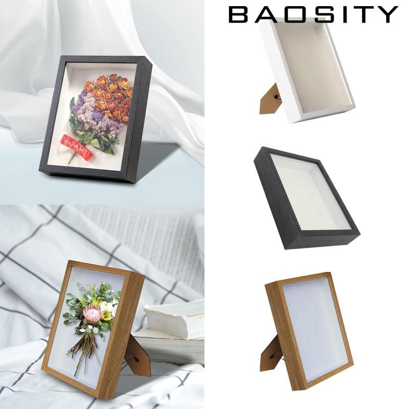 [Baosity] Shadow Box Frame Memory Box Ornament Tabletop Wall Hanging Shadowbox Dry