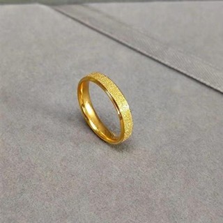 แหวนสแตนเลสชุบทอง ดีไซน์เรียบหรู สำหรับผู้หญิง