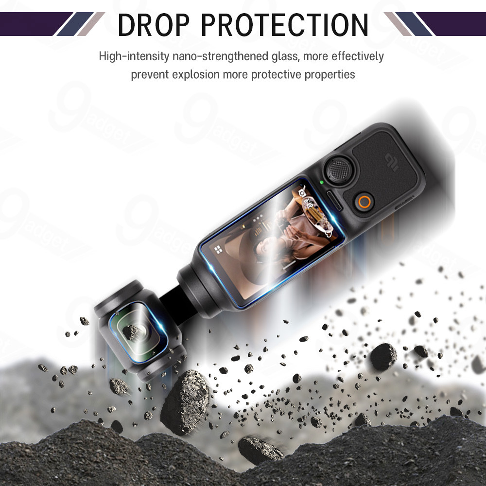 9Gadget - ฟิล์มกันรอย DJI Osmo Pocket 3 กระจกนิรภัย สำหรับ กล้องแอคชั่น แบบสุญญากาศ - Premium Curved Tempered Glass - รูปที่ 3