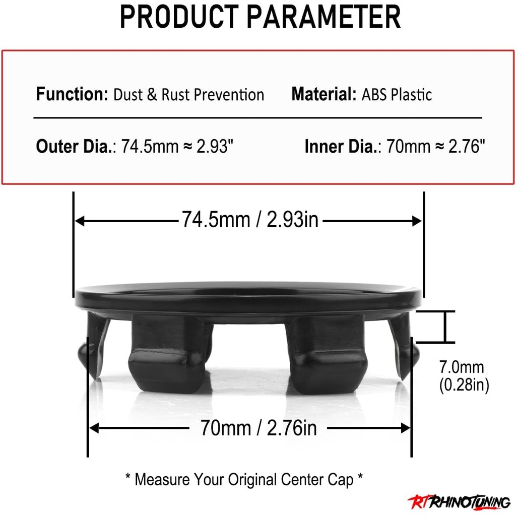 RTRHINOTUNING 4 PCS 75 มม.ศูนย์ล้อหมวกใช้งานร่วมกับ OZ Racing Superforgiata S2000 ap2v2 ล้อ #M608 M2