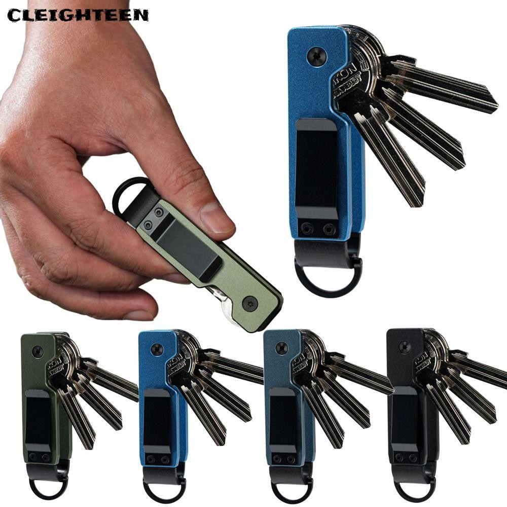 Cleighteen Key Holder, Minimalist Compact Key Organizer, Smart Metal Holds 2-5 Keys พวงกุญแจ Outdoor