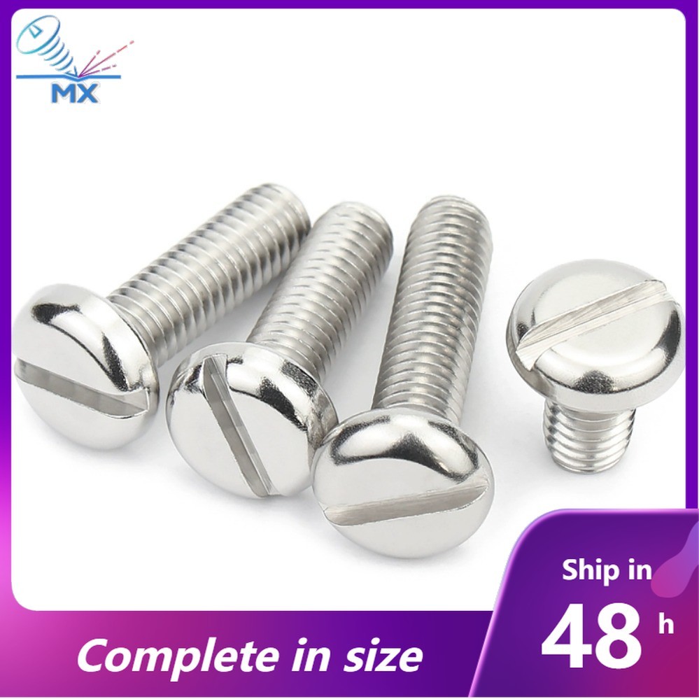 304 สแตนเลสสตีลหัวกลมแบน Slot Bolt M1.6/M2/M2.5/M3/M4/M5 (MX-PH)