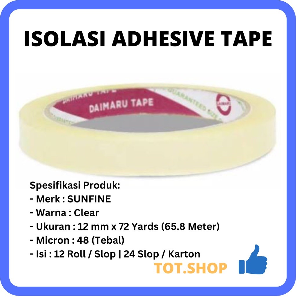 [Min 5] เทปกาว 1/2" นิ้ว 12 มม. x 72 หลา ORIGINAL sticky Tape