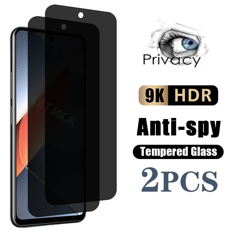 2PCS Anti Spy ความเป็นส่วนตัวฟิล์มกระจกนิรภัยสําหรับ Tecno Phantom 9 Black Edge Oil-Proof Screen Protector สําหรับ Tecno Pova 6 5 4 Pro Neo 5G 4G 3 2 HD ฟิล์มกระจกใส