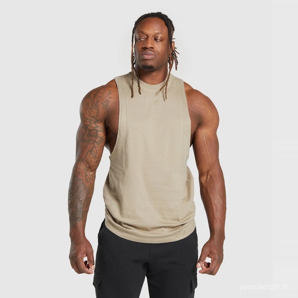 GYMSHARK PREMIUM LFT อเมริกันหลวมฟิตเนสกีฬาเสื้อกั๊กแขนกุดเสื้อกั๊กผู้ชาย