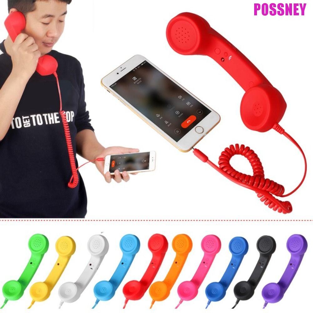 POSSNEY Retro Phone Handset, Proof Call Receiver Phone Handset, Classic Multifunctional 3.5mm Comfort Wired Headphones โทรศัพท์มือถือ