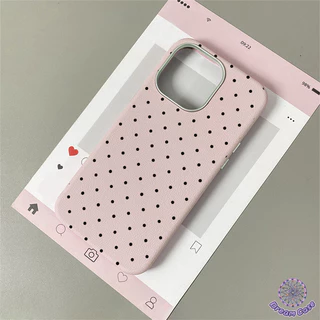 เคสไอโฟน 11แฟชั่นลายจุดสีดำลายจุดหนังพื้นผิวนุ่ม สำหรับ IPhone 11 17 16 15 13 14 12 Pro Max 16 7 8 15 Plus SEปีใหม่ 2026