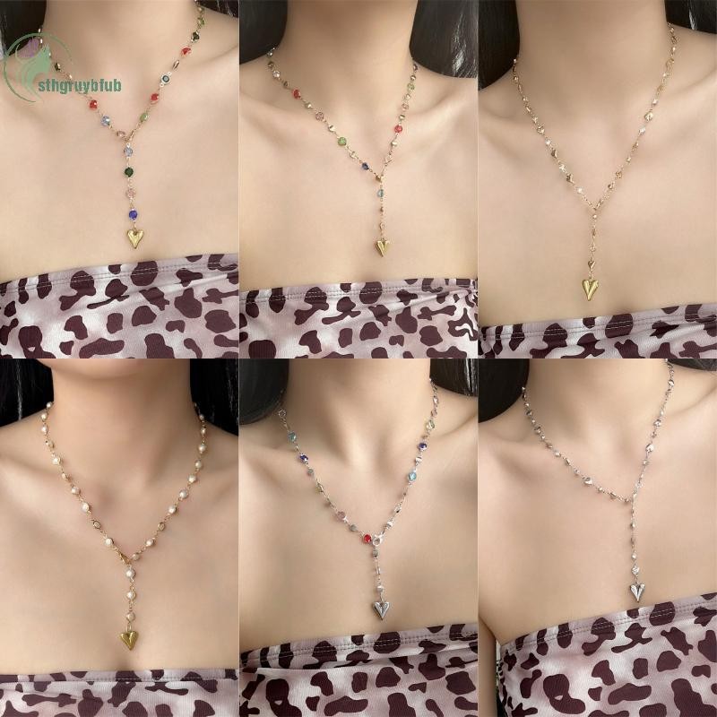 สร้อยคอกลมหัวใจ Y-shaped สไตล์โบฮีเมียน ออกแบบจากโลหะเน้นความทนทานและสวยงาม เป็นเครื่องประดับสำหรับของขวัญ TH