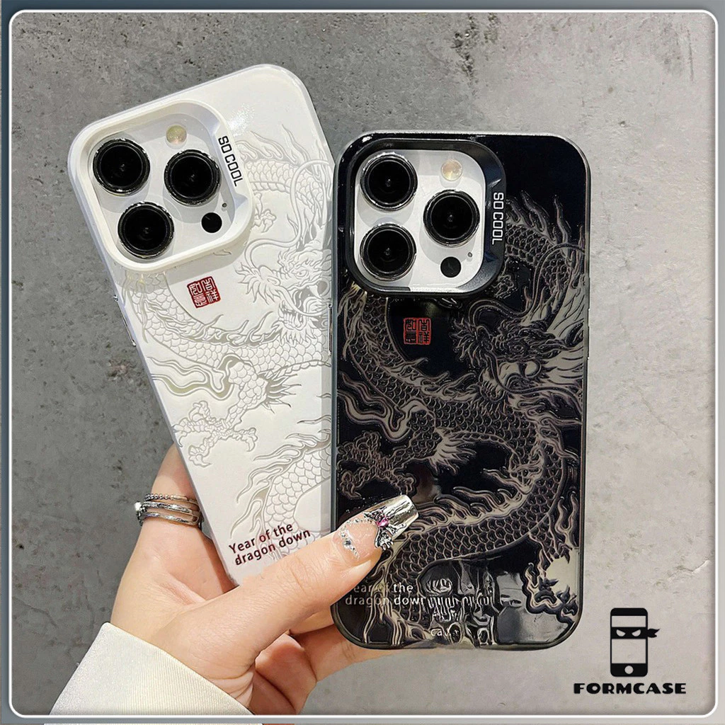 for เคสไอโฟน 13 12 11 iPhone 16 15 14 PRO MAX X XS MAX XR 7/8PLUS มังกรจีนที่ดุร้ายแอปเปิ้ลโทรศัพท์ จัดส่งจากประเทศไทย