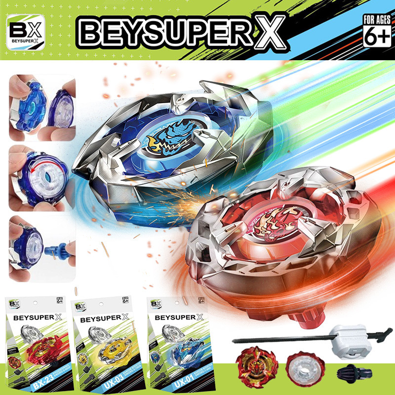 COD หมุนไจโร BEYSUPER X BX Gyro สำหรับผู้เริ่มต้นของเล่นต่อสู้โลหะ ลูกข่างหมุน ชุดลูกข่างเบย์เบลด ซื้อเป็นของขวัญให