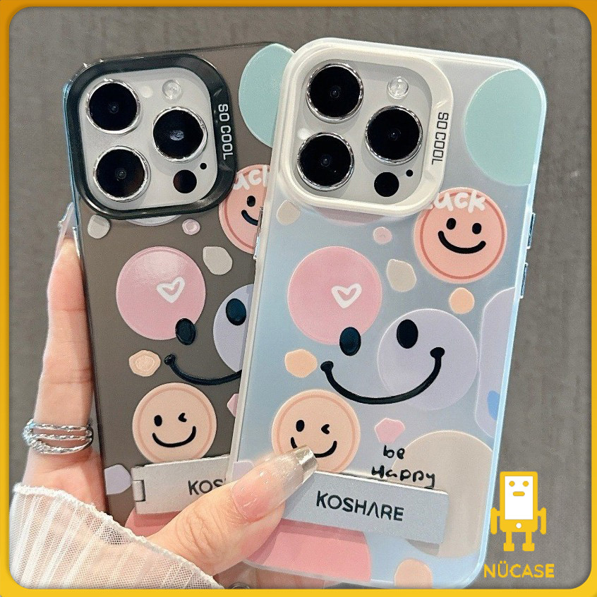 รูปแบบรอยยิ้มน่ารัก สำหรับ IPhone 13 12 7Plus 14 15 11 16 Pro Max 8Plus XR XS Max SE เคสไอโฟน11 เคสไอโฟน13 เคสแข็งคุณภาพ
