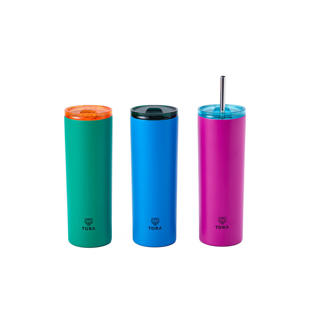 TORA แก้วน้ำเก็บความเย็น แก้วเก็บอุณหภูมิ 591ml แก้วสแตนเลส มีฝาปิด พกพาง่าย