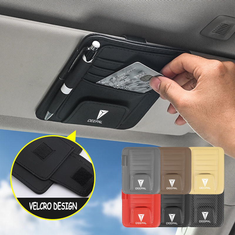 Deepal รถ Sun Visor การ์ดผู้ถือปากกาแว่นตาคลิปหนังเทียมกระเป๋าสําหรับ Changan Deepal S07 S05 L07