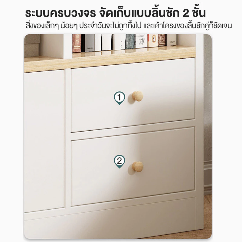 ชั้นวางหนังสือ, ห้องนั่งเล่น, ตู้โชว์ของเก็บของในบ้าน, ตู้ทีวีข้างชั้นวาง,ตู้หนังสือเก็บของหลายชั้นจากพื้นจรดเพดาน thumbnail 4