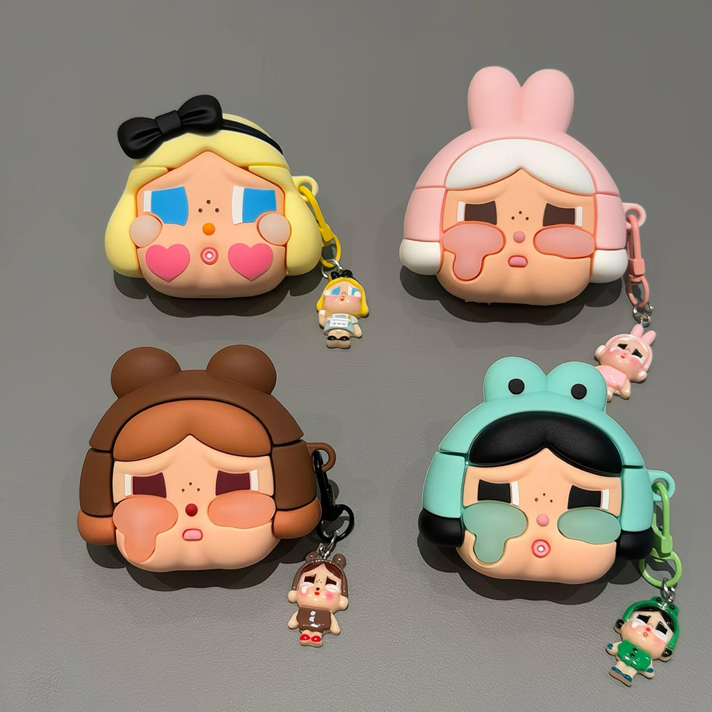 ร้อน! การ์ตูนน่ารักร้องไห้ทารกสําหรับไร้สายบลูทูธ AirPodsPro เคสหูฟัง AirPods4 หญิง AirPods1/2 ซิลิโคนอ่อนนุ่มรุ่นที่ 3 ป้องกันการตก Pro2nd รุ่น