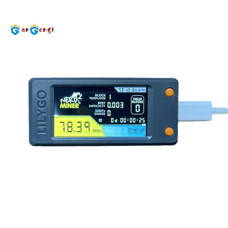 [gangong1] Nerdminer V2 Bitcoin Solo Miner 77KH/S พร้อมจอแสดงผล LCD BTC Miner ASIC Mining Silent Min