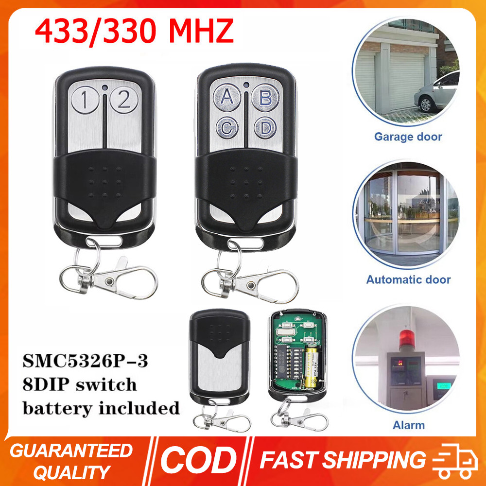 SMC5326 Autogate รีโมทคอนโทรล Key 8 DIP สวิทช์ Auto Gate 330MHZ 433 MHZ รีโมทคอนโทรล Duplicator Key Controller สําหรับประตูโรงรถประตู