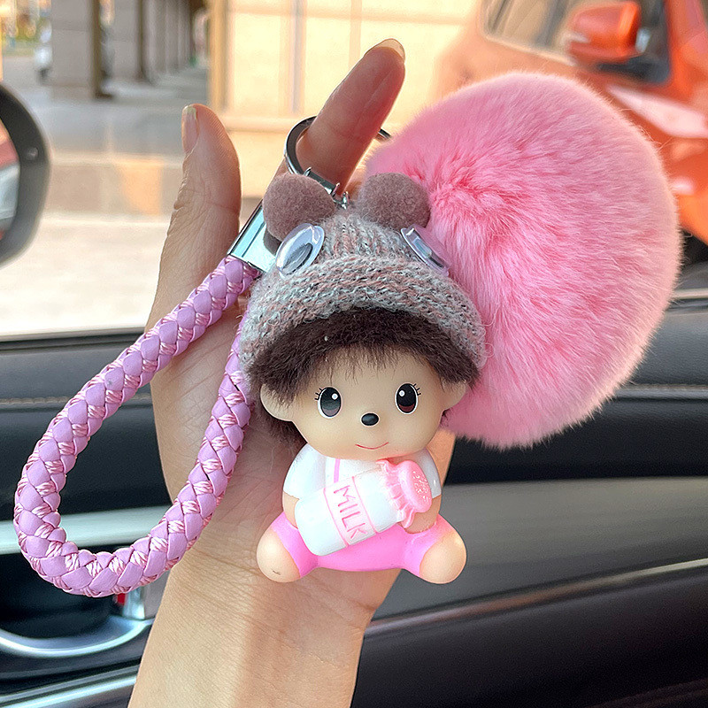 【พร้อมส่ง】monchichi พวงกุญแจ Monchi Bebichhichi Tuffy Monchhichi Keychain Limited Plush hipper kitty