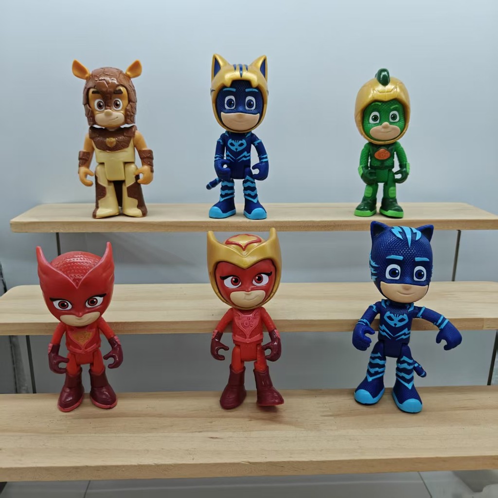 PJ MASKS อะนิเมะการ์ตูน Posable ตุ๊กตา Articulated รุ่น Catboy,Gekko,Owlette,ของเล่นของแท้ 8 ซม.