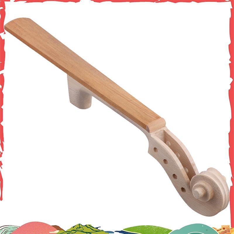 Super Unfinished เปลวไฟไวโอลินคอ Headstock Scroll 4/4 Unvarnished DIY ไวโอลิน Peg กล่อง