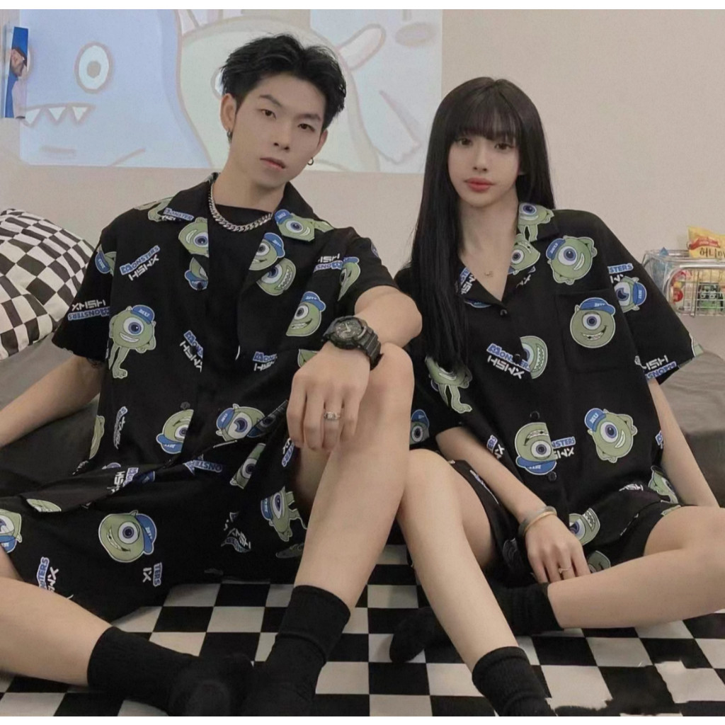 ชุดนอนแขนสั้น-ขาสั้น ชุดนอนผู้หญิง ผ้าไหมญี่ปุ่น  L-4XL ลายการ์ตูนน่ารัก ชุดนอนแฟชั่น พร้อมส่ง