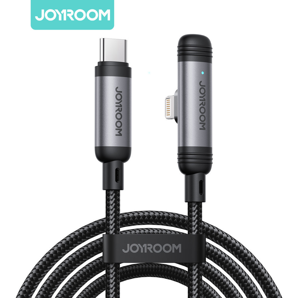 JOYROOM JR-S-A56 สายชาร์จ หัวงอ 90° ชาร์จเร็ว 3A |  สายถักไนล่อน ทนทานสูง