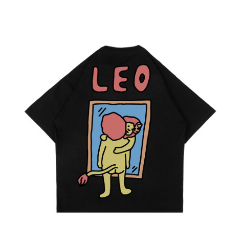 เสื้อยืด 2025 เสื้อยืด Oversize skena men LEO Clothing SHORT SLEEVE Men and Women Trend