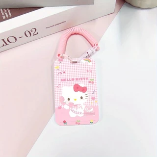 SANRIO ชุดการ์ดซานริโอข้าวการ์ดน้ําบัตรรถบัสHello Kittyนักเรียนสไลด์ผู้ถือบัตรบัตรอาหารรถบัส รหัส ฝาครอบป้องกันบัตรเข้าค
