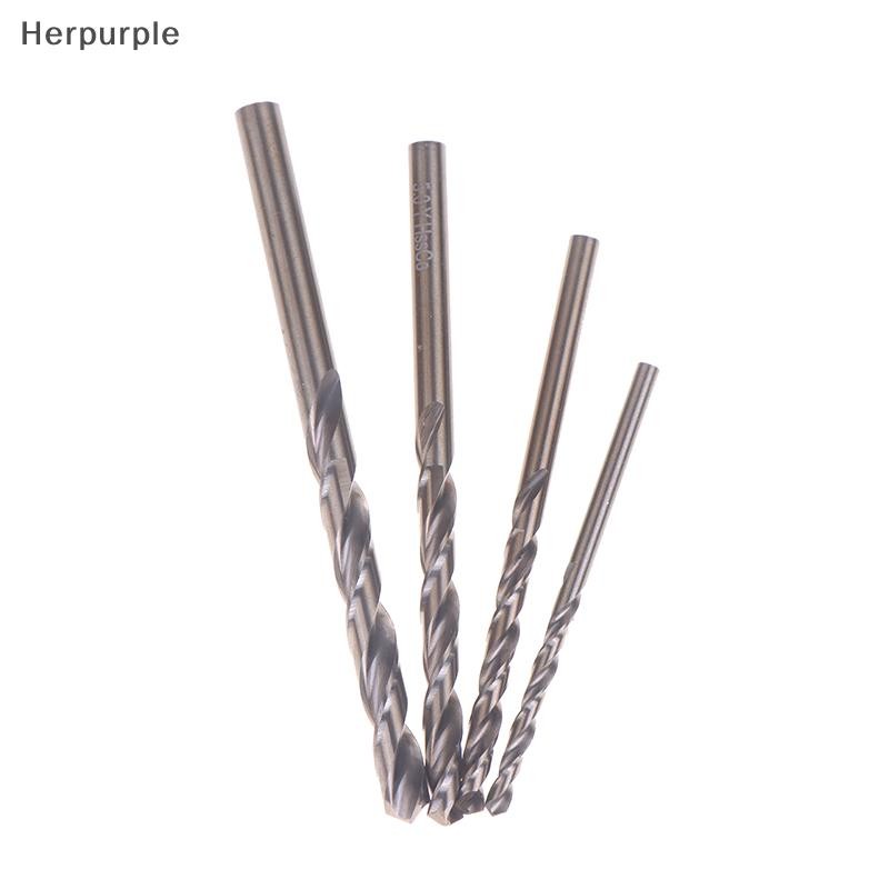 Herpurple 4 ชิ้น M35 Cobalt เคลือบ Twist เจาะชุด Bit Core สําหรับไม้โลหะเครื่องตัดรูสแตนเลสไม้โลหะเจ