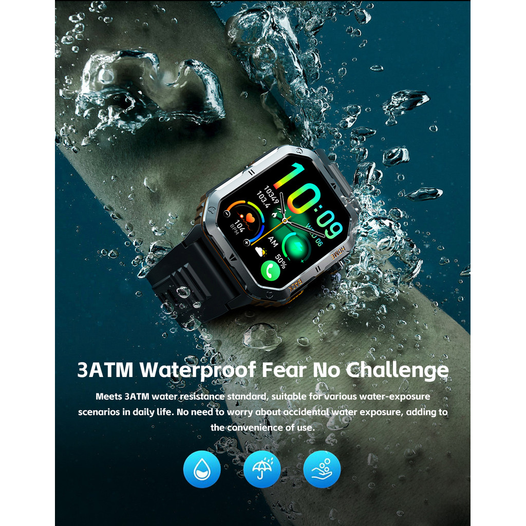 2025 ใหม่กลางแจ้งสมาร์ทนาฬิกาผู้ชายผู้หญิง1000มิลลิแอมป์ชั่วโมงแบตเตอรี่สแตนด์บายนานพิเศษ3ATMกันน้ําบลูทูธโทร2.01จอแสดงผล สบายใจกีฬาออกกําลังกายส - รูปที่ 3
