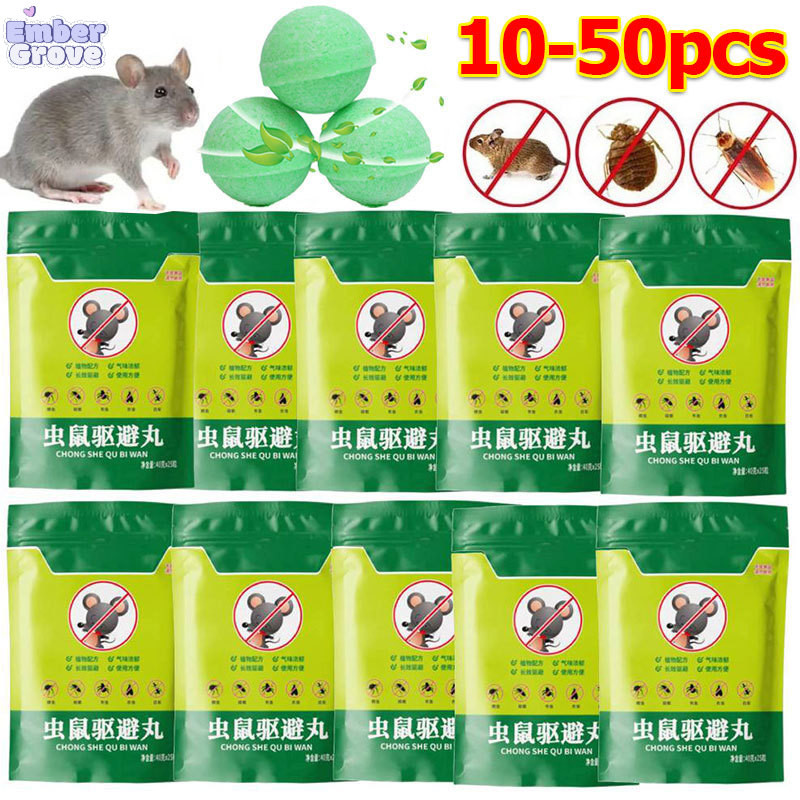 10-50 ชิ้นไล่หนู Mothballs / ลูกบอลไล่หนูอันทรงพลัง / กับดักหนูแมลงยุง