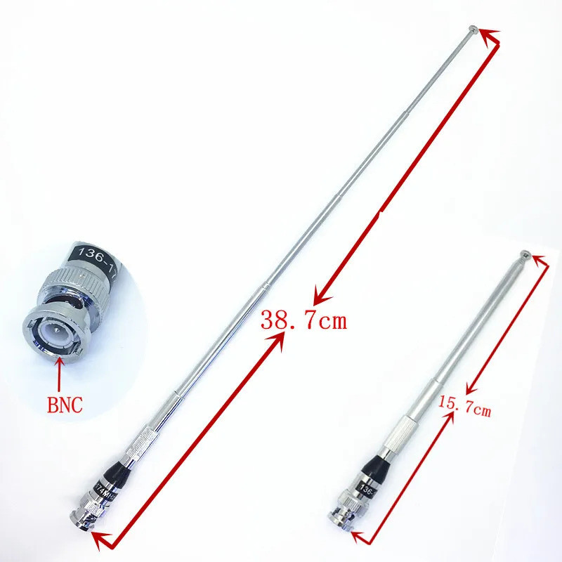 กล้องโทรทรรศน์ยืดหยุ่น 15.7-38.7 ซม. VHF 136-174 MHz เสาอากาศ BNC สําหรับ Icom IC-V8 IC-V80,IC-V82 I