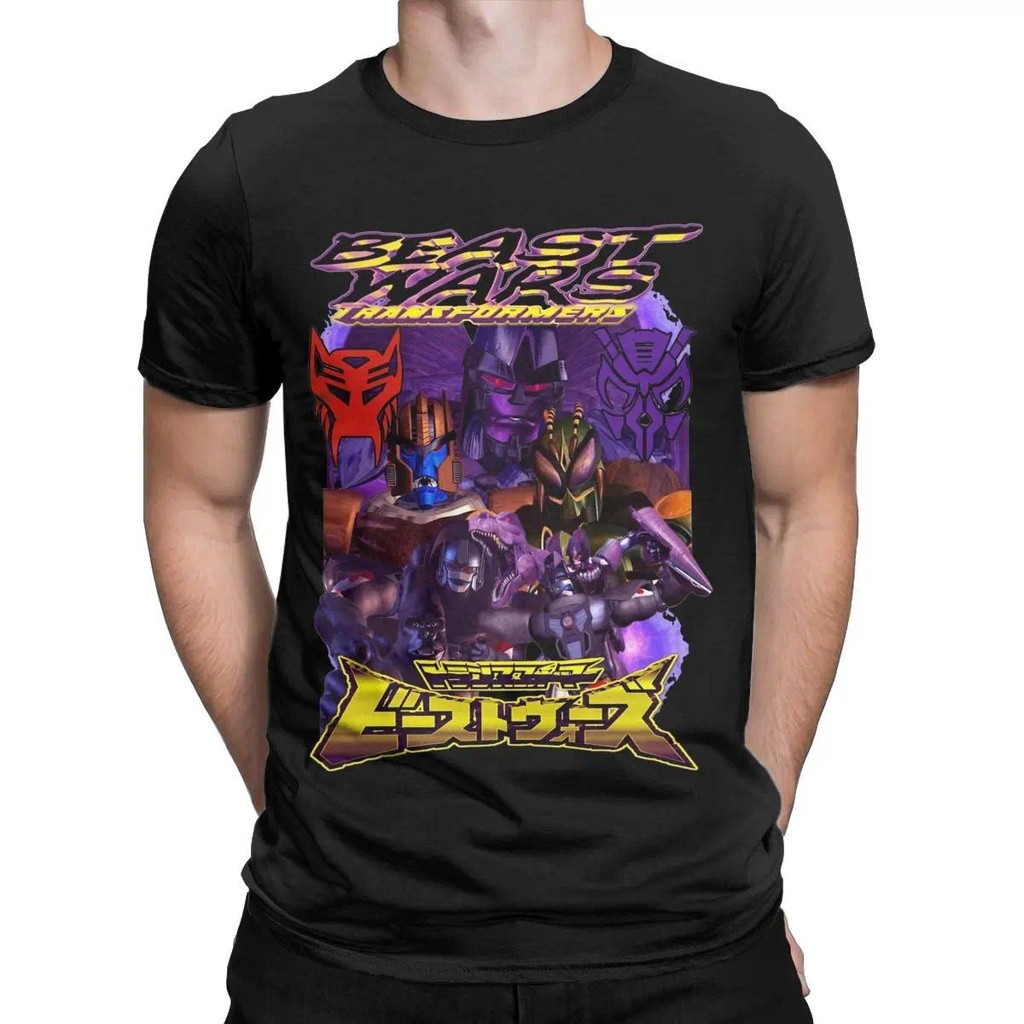 COD Beast Wars Transformers ชุดเสื้อผู้ชายผู้หญิง Crazy Cotton Graphic Printing Tee