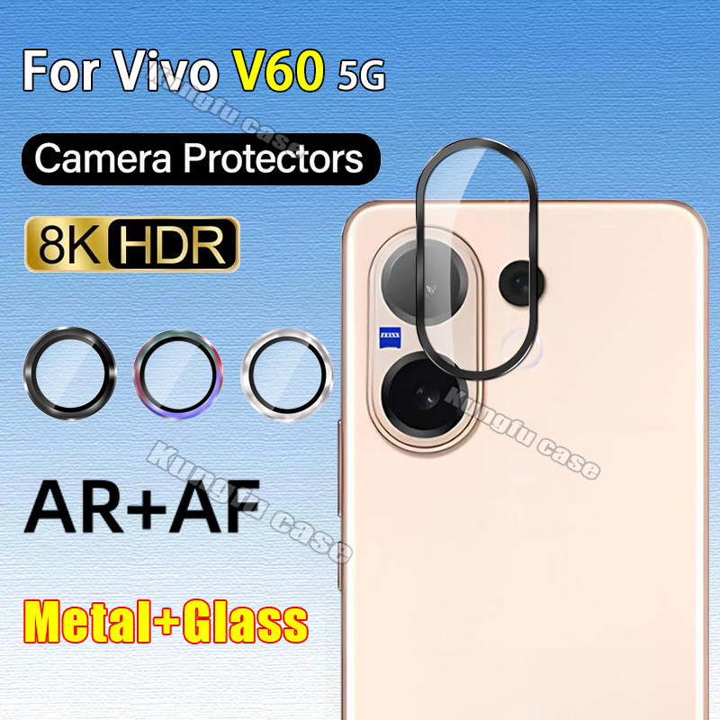 โลหะกล้องแหวนป้องกันสําหรับ Vivo V60 VivoV60 V 60 5G 2025 แหวนโลหะป้องกันหน้าจอกระจกนิรภัยกล้องเลนส์ป้องกันฟิล์ม
