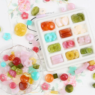 ลูกปัดอะคริลิกคละสี 20 กรัม สําหรับทําเครื่องประดับ DIY อุปกรณ์เย็บเสื้อผ้า สร้อยข้อมือ สร้อยคอ