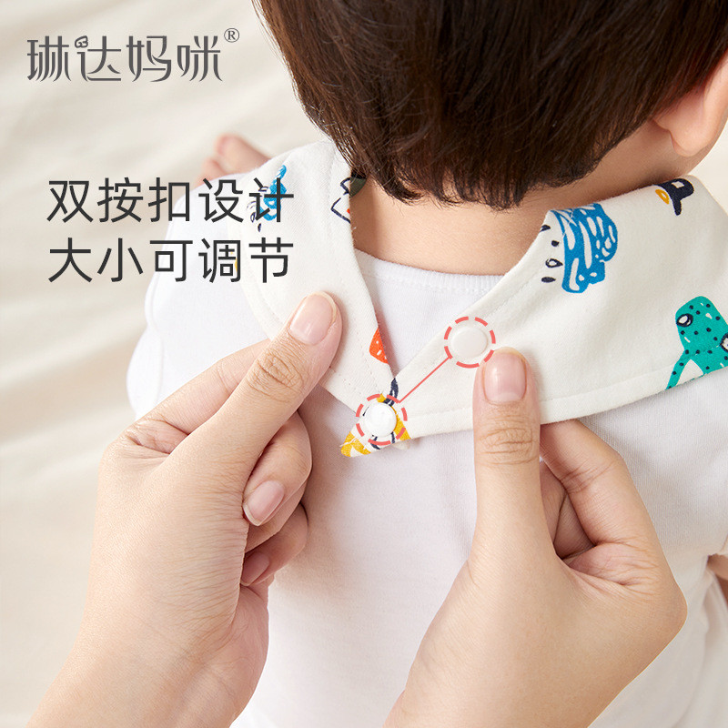 Linda Mommy Baby Saliva Towel ผ้าพันคอสามเหลี่ยมเด็ก ผ้ากันเปื้อนผ้าฝ้ายแท้ ผ้าพันคอคอทารกแรกเกิด 1 