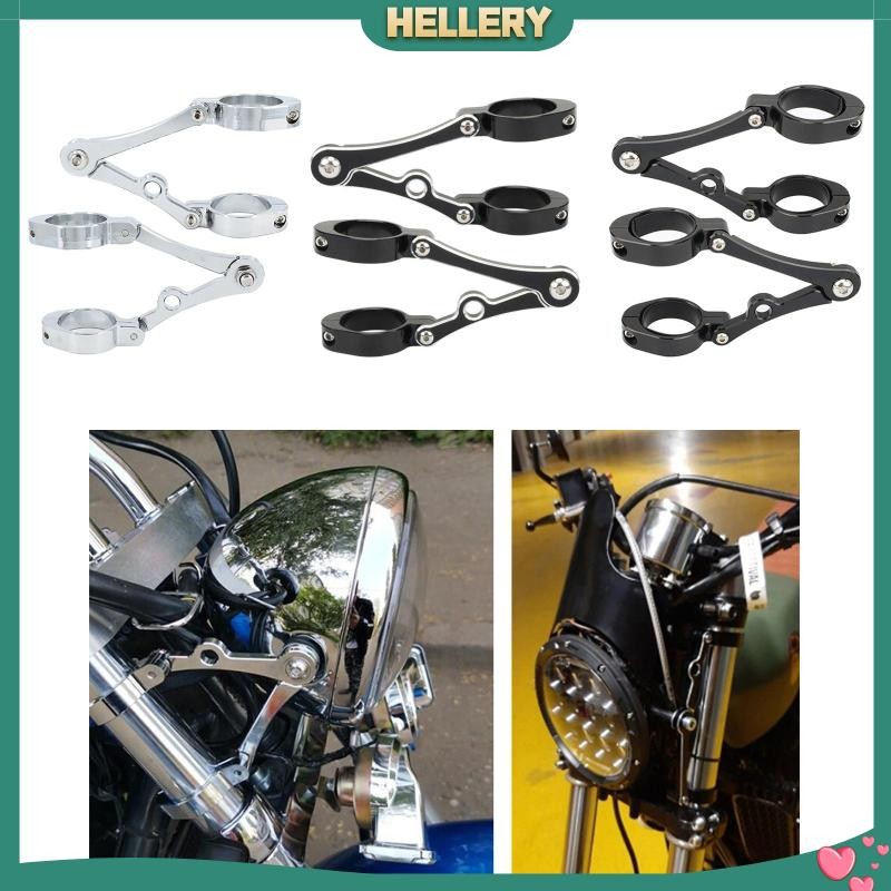 [HelleryPH] ขายึดไฟหน้ารถจักรยานยนต์ Mount Clamp ที่วางส้อมแบบปรับได้สําหรับ 39-41mm Cruiser Cafe Ra