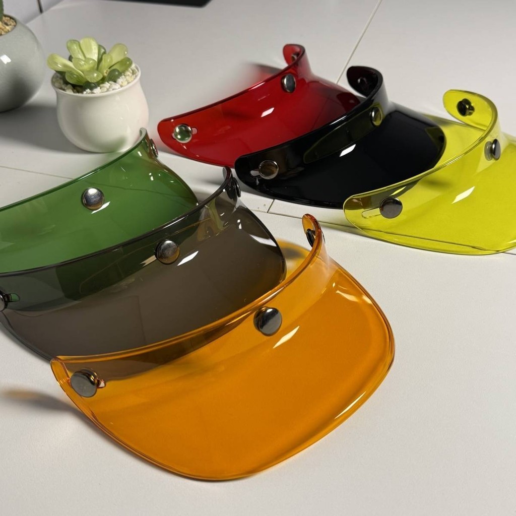 Retro เหมาะสําหรับหมวกกันน็อคขนาดเล็กขนาดกลางหมวกกันน็อคครึ่งหมวกกันน็อคสามปุ่มหมวก Brim รถจักรยานยนต์ Sun - รูปที่ 5