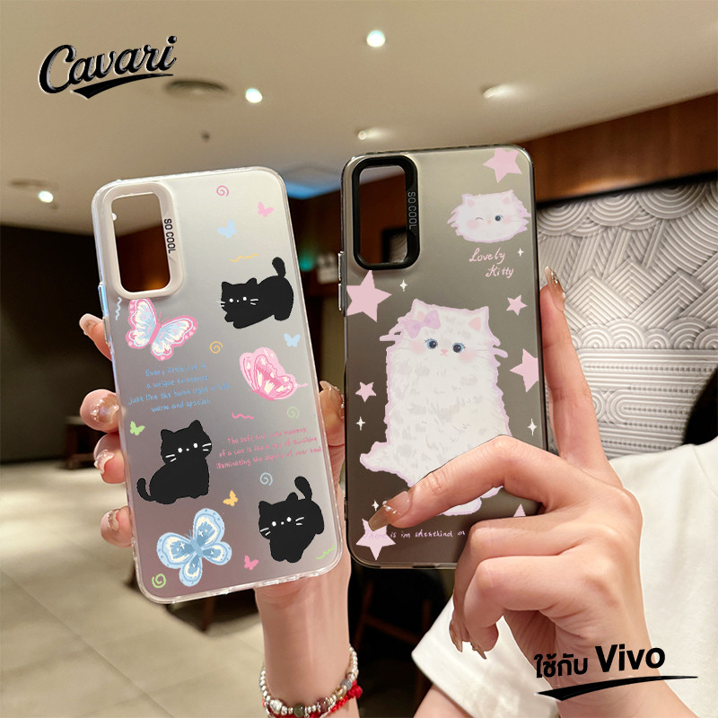 เคสโทรศัพท์ Vivo Y17s Y18 Y15 Y22 Y21 Y27 Y17 Y78 Y20 Y12i Y02 Y15s Y33s Y36 Y100i Y12s แมวน่ารักสองสี โทรศัพท์ จัดส่งจา