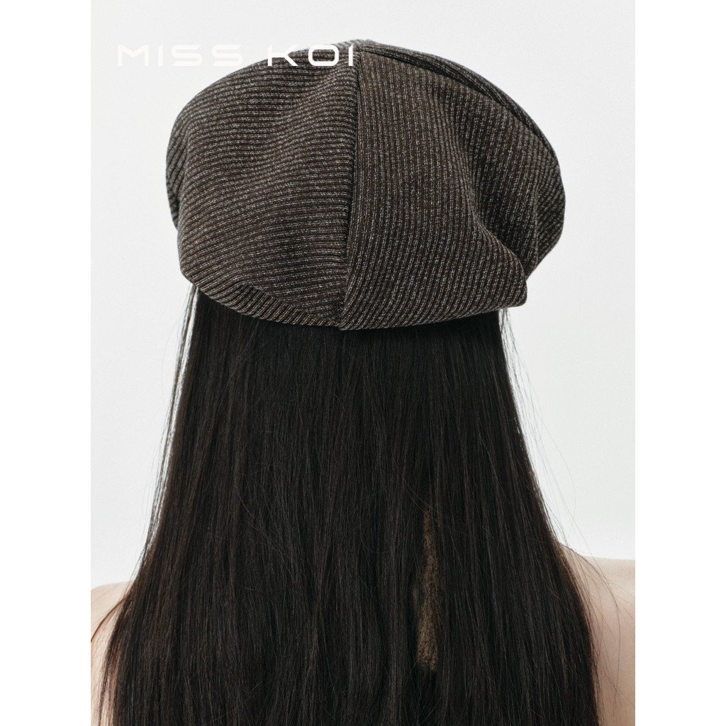 MISSKOI Retro ลายปุ่มจิตรกรหมวกหญิงฤดูใบไม้ผลิฤดูใบไม้ร่วงเกาหลีรุ่นญี่ปุ่น All-Match Beret Face-Face ขนาดเล็ก Newsboy หมวก ins - รูปที่ 6