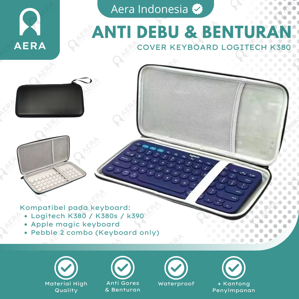 Logitech K380 K380s K390 Hard Case Keyboard Eva Cover Hardcase Travel Keyboard Bag