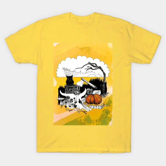 เสื้อยืด Vintage Halloween คอกลม Cotton 100%
