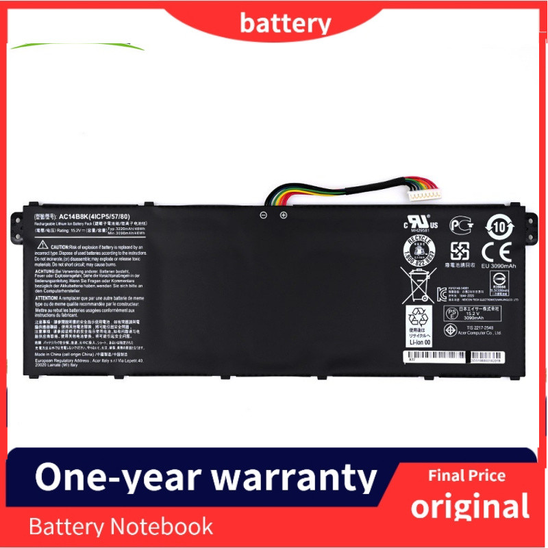 แบตเตอรี่แล็ปท็อป Ac14b8k สำหรับ ACER Aspire Cb3-111 Cb5-311 V3-111P B115-Mp Ne512 V3-371 Es1-711 E5